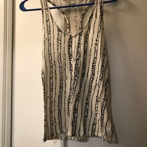 Cream and black striped tank top, medium